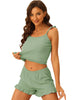 Womens Loungewear 2023 Summer Crop Cami Tops with Shorts Ruffle Camisole Pajamas Sets