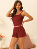 Womens Loungewear 2023 Summer Crop Cami Tops with Shorts Ruffle Camisole Pajamas Sets