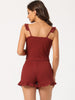 Womens Loungewear 2023 Summer Crop Cami Tops with Shorts Ruffle Camisole Pajamas Sets