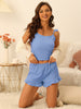 Womens Loungewear 2023 Summer Crop Cami Tops with Shorts Ruffle Camisole Pajamas Sets