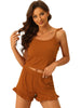 Womens Loungewear 2023 Summer Crop Cami Tops with Shorts Ruffle Camisole Pajamas Sets