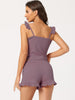 Womens Loungewear 2023 Summer Crop Cami Tops with Shorts Ruffle Camisole Pajamas Sets