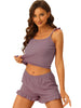 Womens Loungewear 2023 Summer Crop Cami Tops with Shorts Ruffle Camisole Pajamas Sets