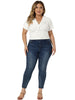 Plus Size Blouse for Women Twist Front V Neck Ribbed Short Sleeve Casual Solid Tops