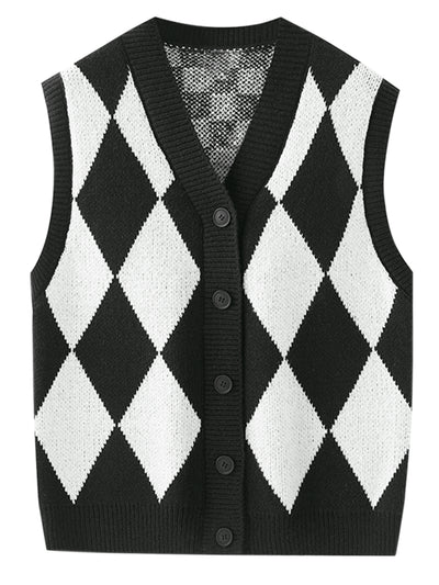 Men's Classic V Neck Button Sleeveless Knit Sweater Cardigan