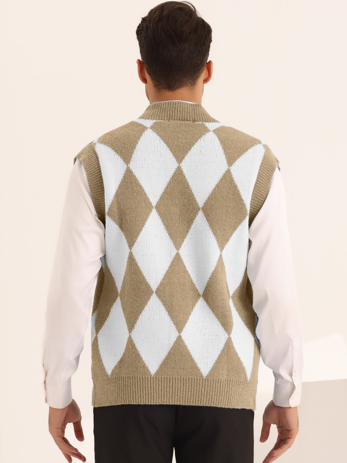 Bublédon Men's Classic V Neck Button Sleeveless Knit Sweater Cardigan