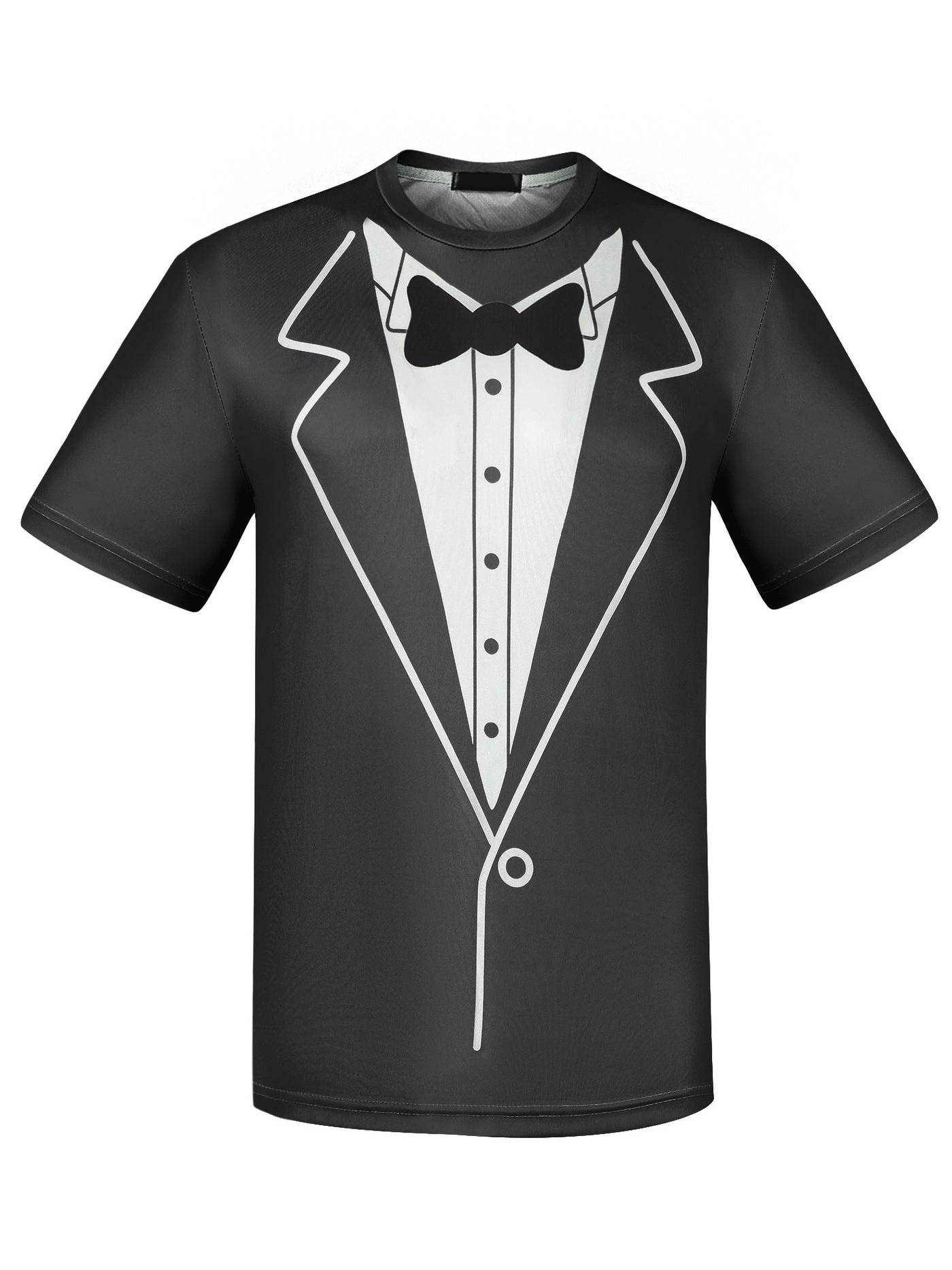 Bublédon Tuxedo Printed Costume Wedding Party Funny Graphic T-Shirt