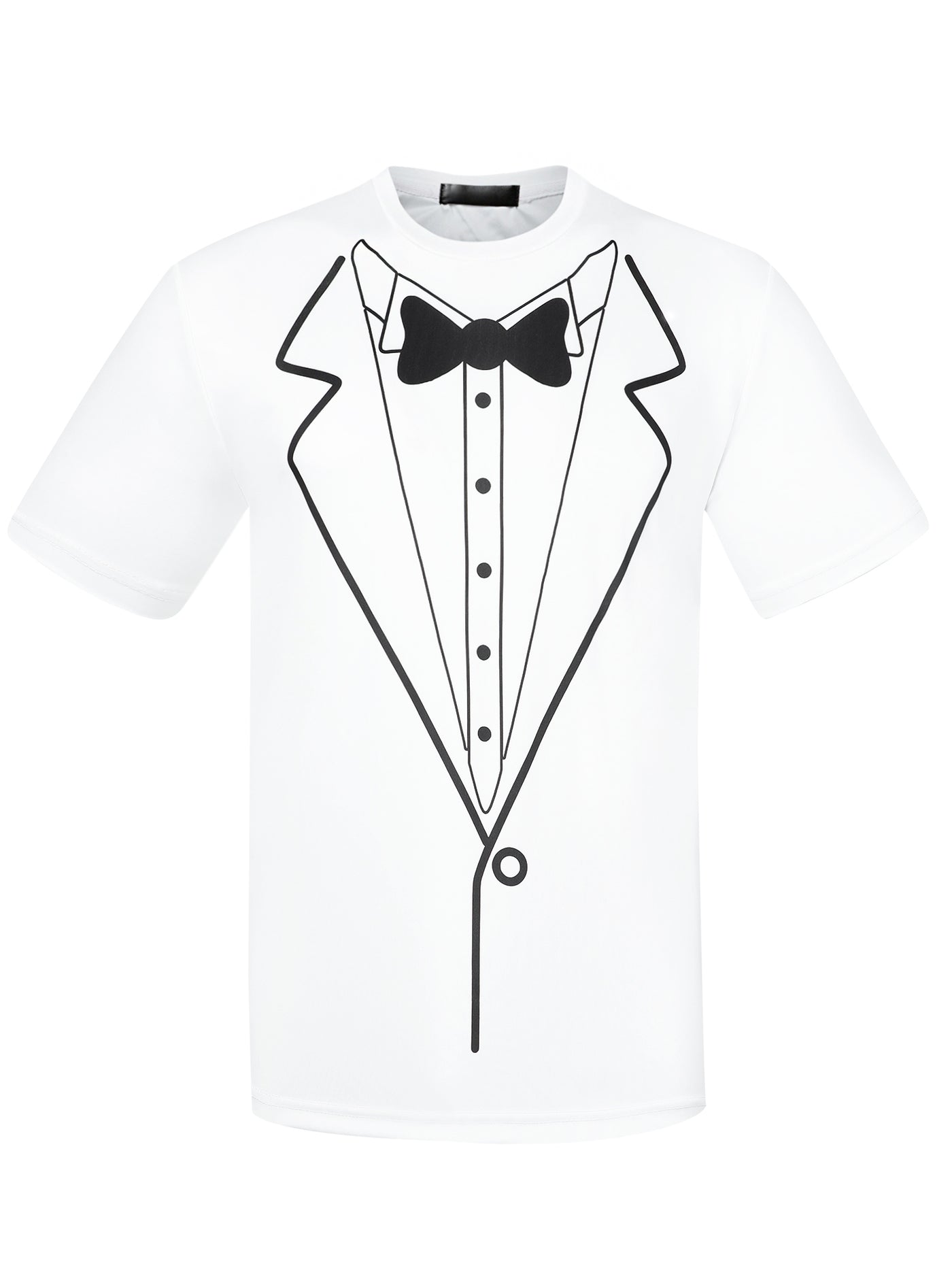 Bublédon Tuxedo Printed Costume Wedding Party Funny Graphic T-Shirt