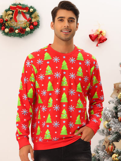 Men's Christmas Printed Long Sleeves Funny Graphic Sweatshirt