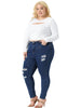 Plus Size Tops for Women Long Sleeve Round Neck Cut Out Front Fitted T-Shirts
