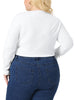 Plus Size Tops for Women Long Sleeve Round Neck Cut Out Front Fitted T-Shirts