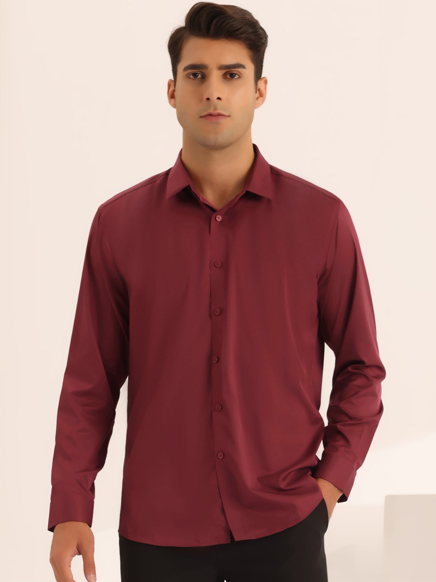 Bublédon Long Sleeves Button Down Business Prom Shirts