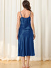 Womens Satin Pajama Nightdress Nightshirt Sleepwear V-Neck Lounge Nightgown