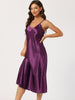 Womens Satin Pajama Nightdress Nightshirt Sleepwear V-Neck Lounge Nightgown