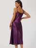 Womens Satin Pajama Nightdress Nightshirt Sleepwear V-Neck Lounge Nightgown