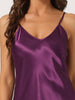 Womens Satin Pajama Nightdress Nightshirt Sleepwear V-Neck Lounge Nightgown