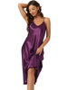 Womens Satin Pajama Nightdress Nightshirt Sleepwear V-Neck Lounge Nightgown