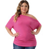 Plus Size Tops for Women One Shoulder Short Sleeve Ruched Basic Blouses