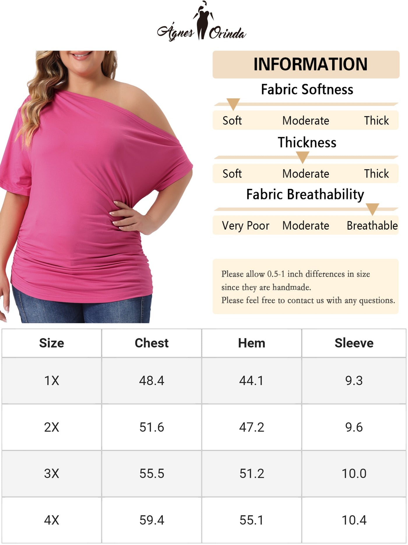 Bublédon Plus Size Tops for Women One Shoulder Short Sleeve Ruched Basic Blouses