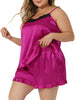Satin H Line Coin Dot V Neck Ruffle Trim Camisole