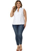 Plus Size Tops for Women V Neck Sleeveless Work Shirts Summer 2024 Blouses