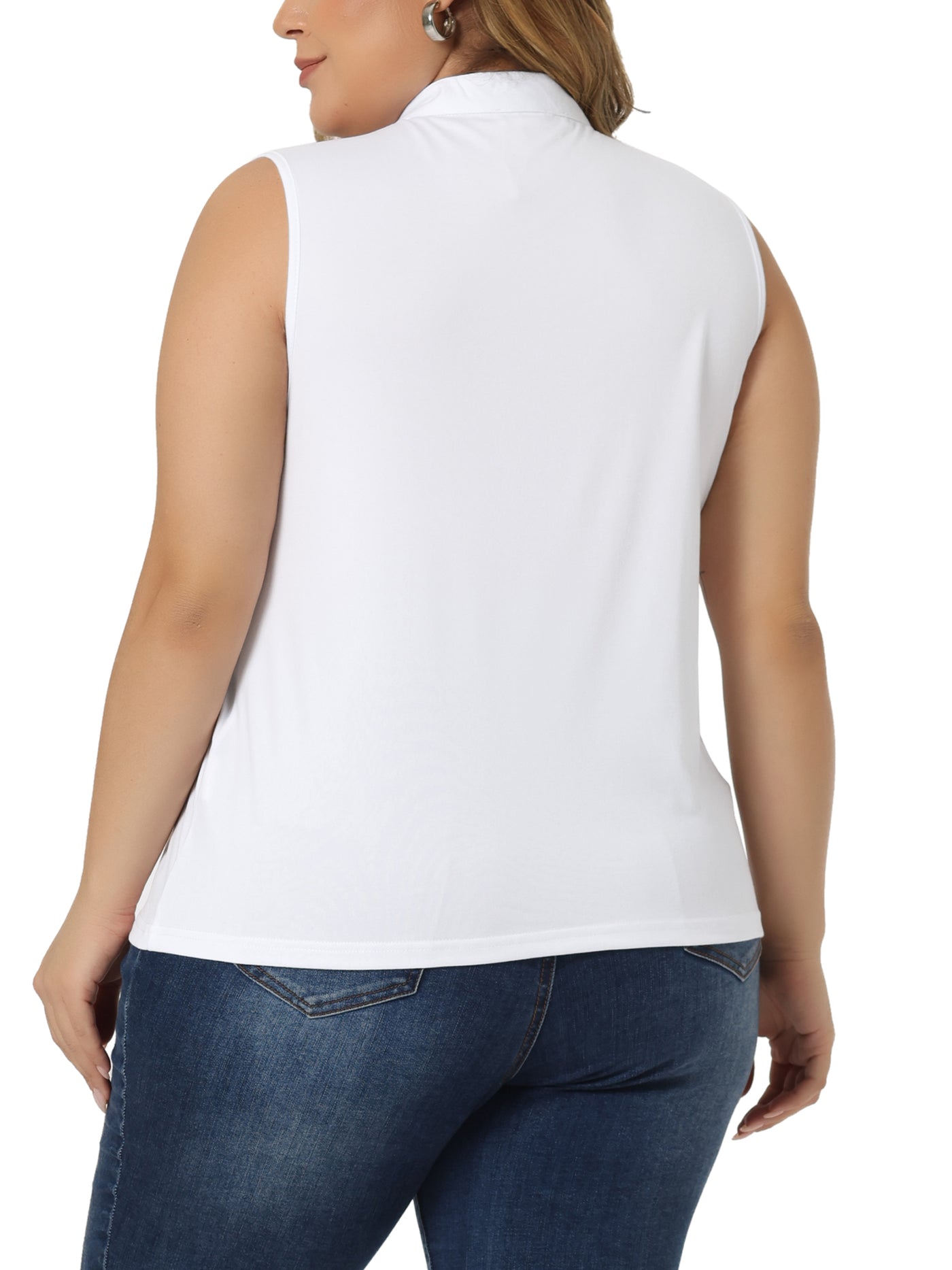 Bublédon Plus Size Tops for Women V Neck Sleeveless Work Shirts Summer 2024 Blouses