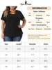 Plus Size Top for Women Basic Short Sleeve Metal Chain Crop Tops Cutout Front Bodycon T-Shirts