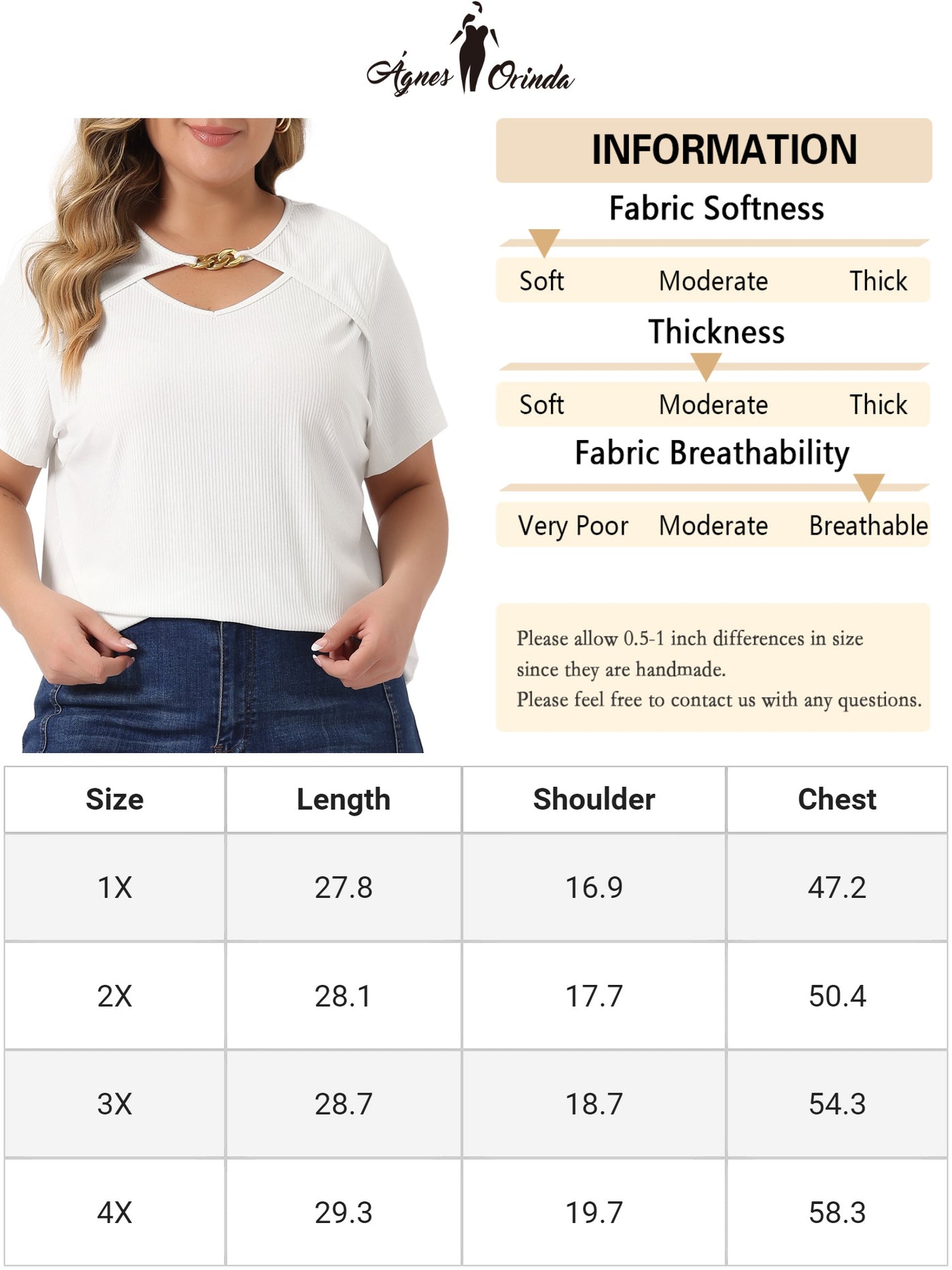 Bublédon Plus Size Top for Women Basic Short Sleeve Metal Chain Crop Tops Cutout Front Bodycon T-Shirts