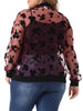 Mesh H Line Round Neck Long Sleeve Jacket
