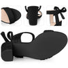 Back Ankle Tie Open Toe Chunky Heel Sandals