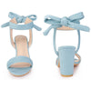 Back Ankle Tie Open Toe Chunky Heel Sandals