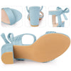 Back Ankle Tie Open Toe Chunky Heel Sandals