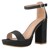 Platform Ankle Strap Open Toe Chunky Heel Sandals for Women