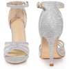 Glitter Strappy Ankle Strap Stiletto Heels Sandals