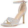 Glitter Strappy Ankle Strap Stiletto Heels Sandals