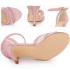 Glitter Strappy Ankle Strap Stiletto Heels Sandals