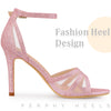 Glitter Strappy Ankle Strap Stiletto Heels Sandals