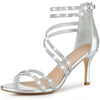 Ankle Strap Rhinestone Stiletto Heels Sandals for Women