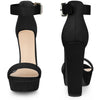 Platform High Heel Ankle Strap Chunky Heels Sandals for Women