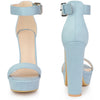 Platform High Heel Ankle Strap Chunky Heels Sandals for Women