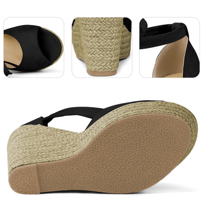 Platform Espadrilles Ankle Tie Wedge Sandals for Women