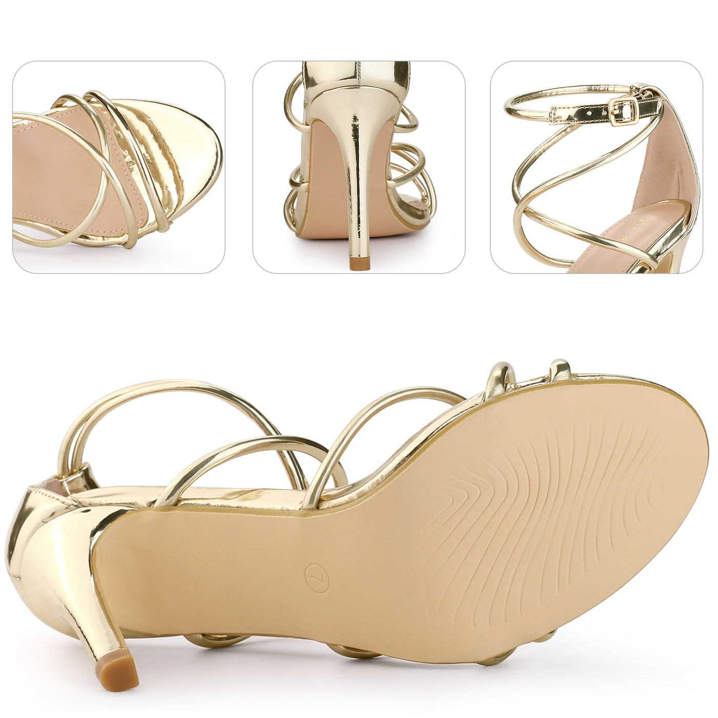 Bublédon Stiletto Heel Open Toe Sandals for Women