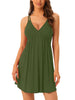 Womens Sleeveless Sleepwear Chemises Lingerie V Neck Full Slip Soft Pajama Dress