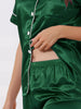 Womens Sleepwear Buton Down with Pants Nightwear Lounge 2pcs Pajama Set