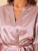 Womens Satin Pajama Silky 3/4 Sleeves Tie Waist Loungewear Robes