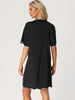 Women Nightshirt Satin Short Sleeve Sleepshirt Button Down Pajama Nightgown