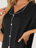 Women Nightshirt Satin Short Sleeve Sleepshirt Button Down Pajama Nightgown