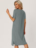 Womens Casual Short Sleeve T-shirt Dress Nightshirt Nightgown Basic Sleepwear Midi Shirtdress