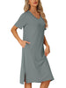 Womens Casual Short Sleeve T-shirt Dress Nightshirt Nightgown Basic Sleepwear Midi Shirtdress