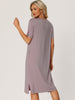 Womens Casual Short Sleeve T-shirt Dress Nightshirt Nightgown Basic Sleepwear Midi Shirtdress